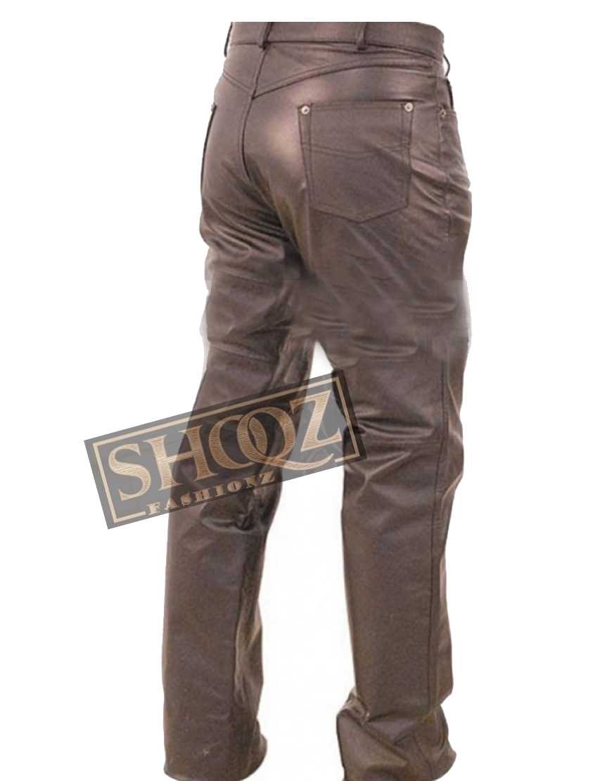 Fly Fitted Button Leather Pant Fly Fitted Button Leather Pant